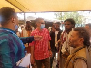 زيارة تفقدية لوفد من المفوضية السامية للأمم المتحدة لشؤون اللاجئين الى مواقع استضافة النازحين (مخيمات النازحين) في مديرية همدان وبني حشيش بمحافظة صنعاء: