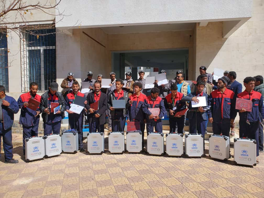 تدشين ورشة الألمنيوم واختتام مشروعي التدريب في الحدادة وصيانة الألمنيوم وصيانة وإصلاح الدراجات النارية لتمكين النازحين – بني مطر